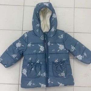 NEW WIPPETTE GIRLS INFANT BLUE FLORAL JACKET 18 MOS